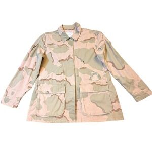 Anthropologie Lida Pink Camo Utility Jacket XL NWOT Military Field